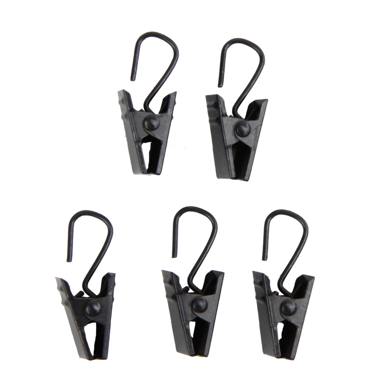 Rod Desyne 24 Decorative Drapery Clips with Hooks - Black Finish